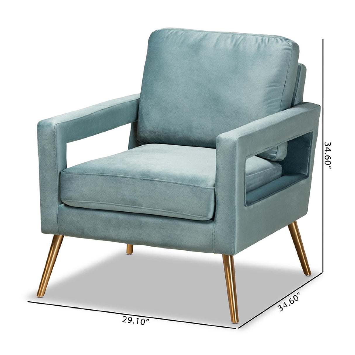 Modern European furniture - Velvet Open Armed Accent Chair - www.oroa.com | Oroa.com