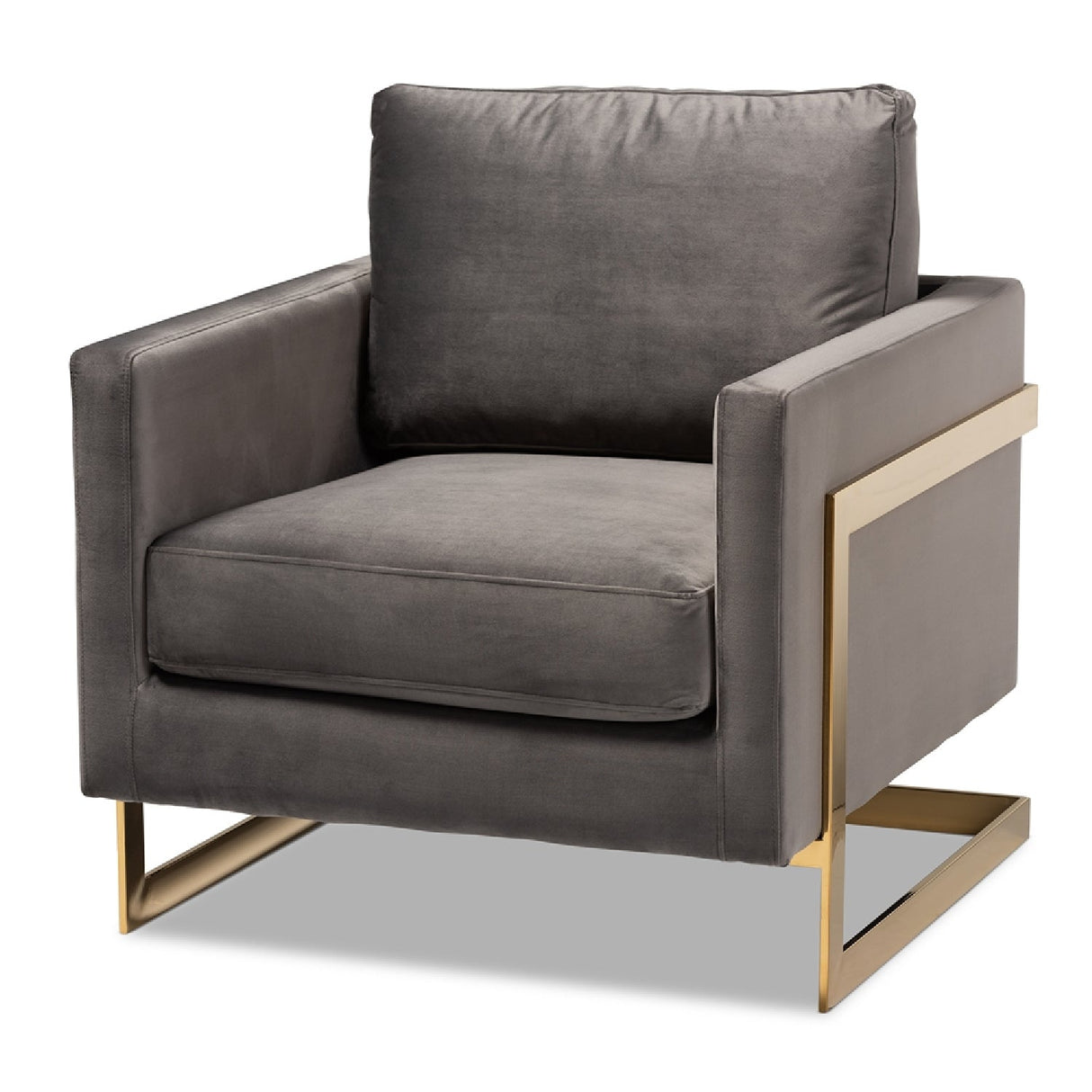 Modern European furniture - Gold Framed Velvet Accent Chair - www.oroa.com | Oroa.com