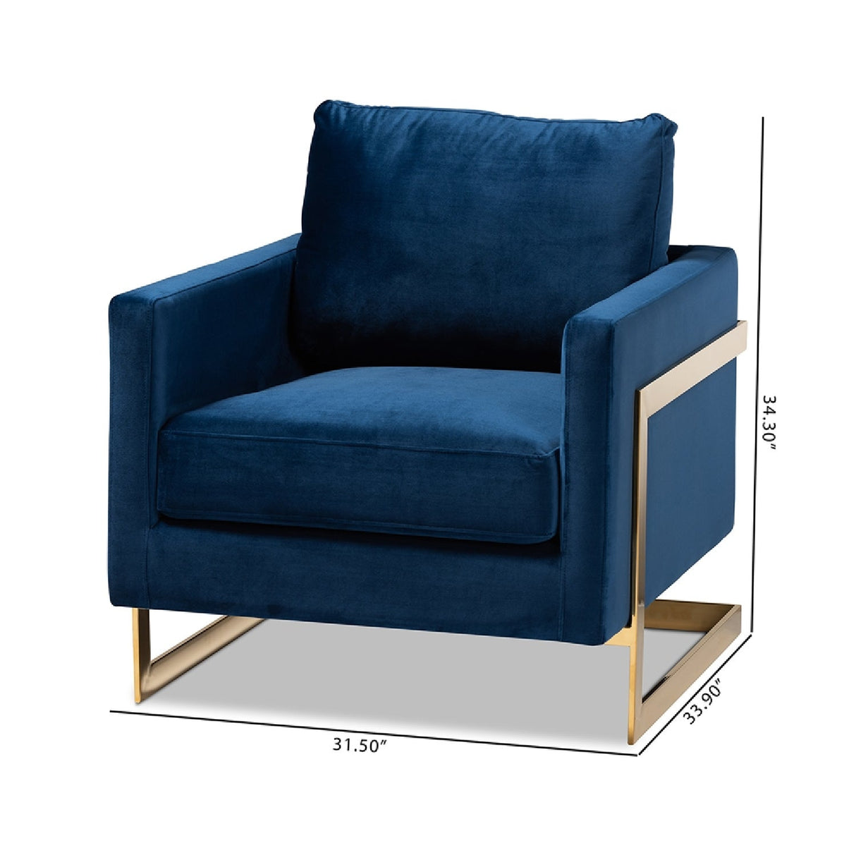 Modern European furniture - Gold Framed Velvet Accent Chair - www.oroa.com | Oroa.com
