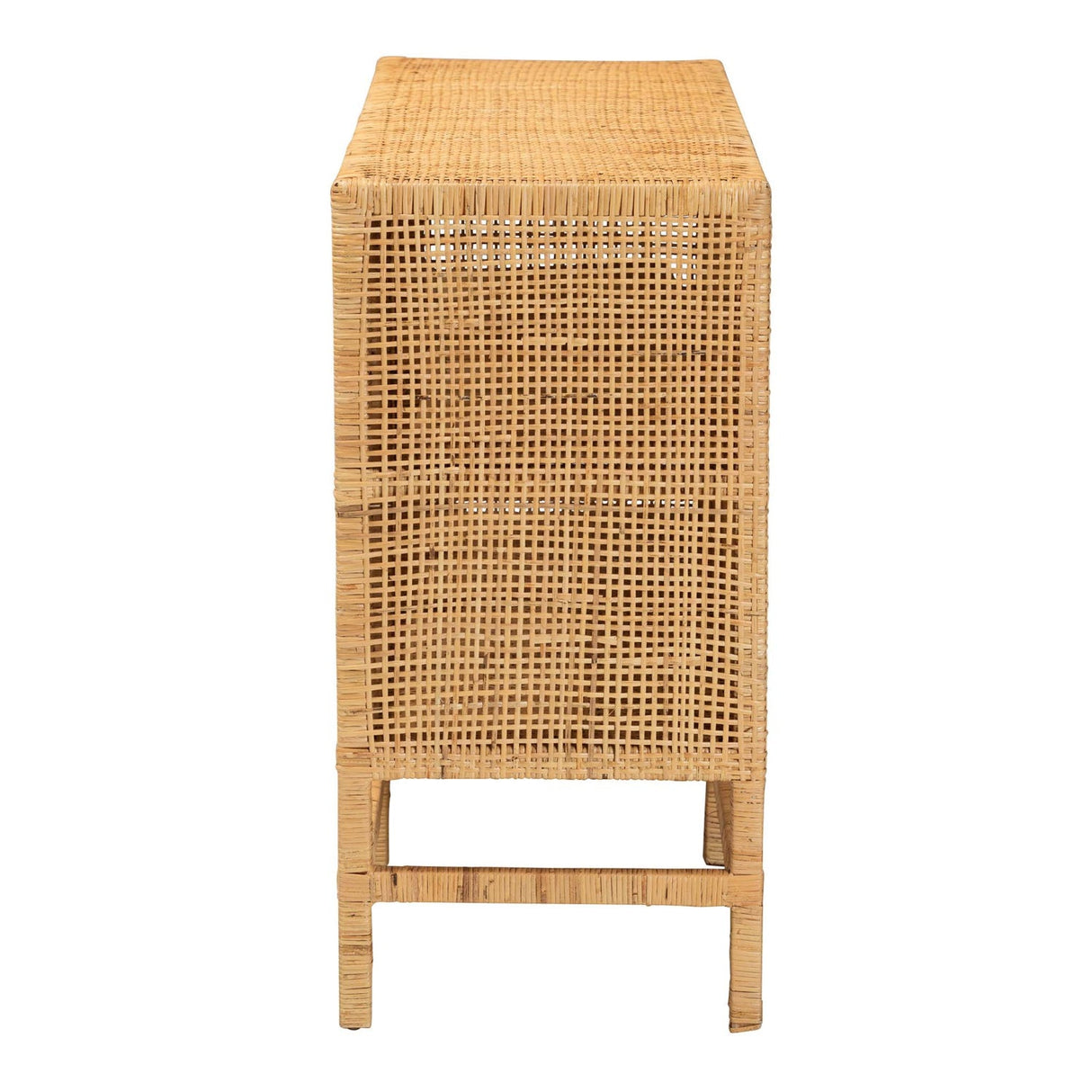 Modern European furniture - Mahogany Framed Rattan Cabinet - www.oroa.com | Oroa.com
