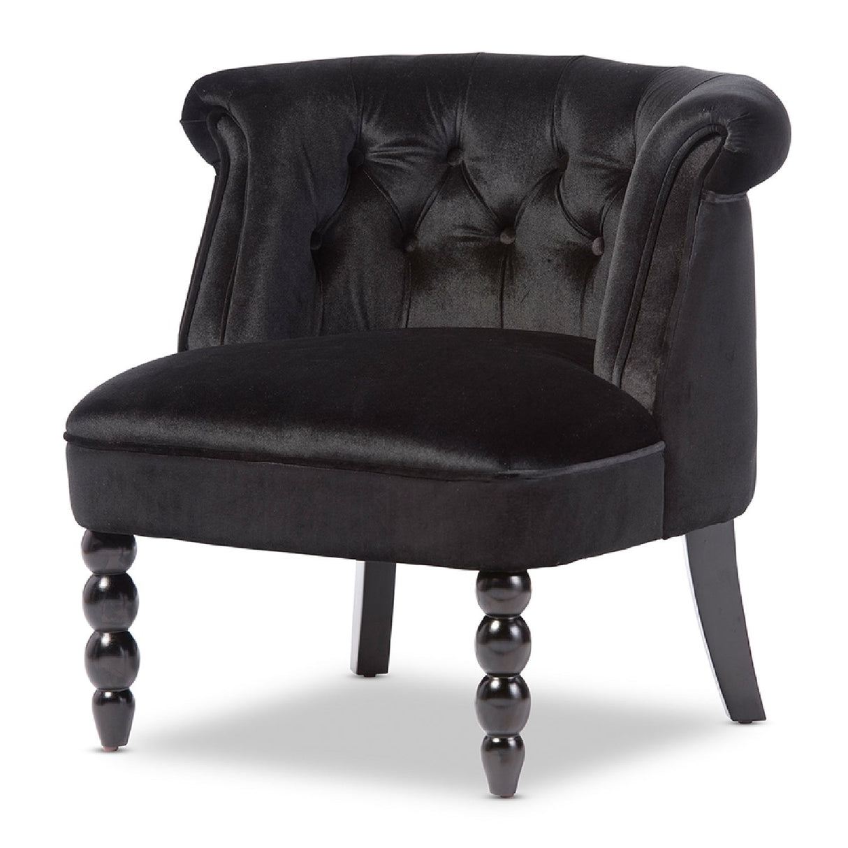 Modern European furniture - Black Velvet Vanity Accent Chair - www.oroa.com | Oroa.com