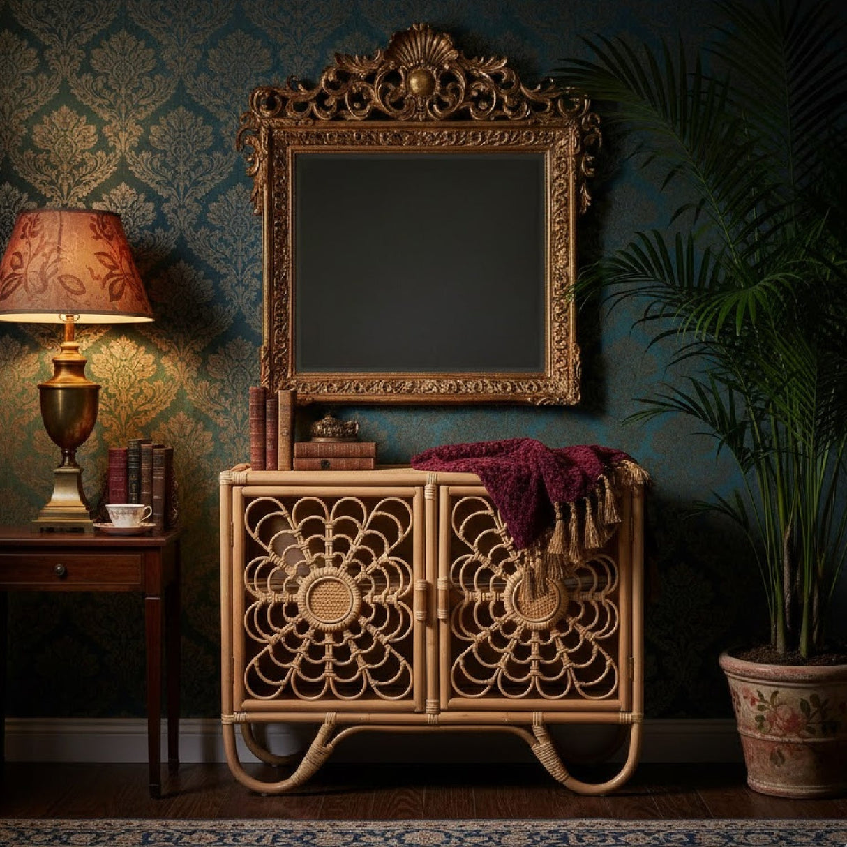 Modern European furniture - Floral Woven 2 Door Cabinet - www.oroa.com | Oroa.com