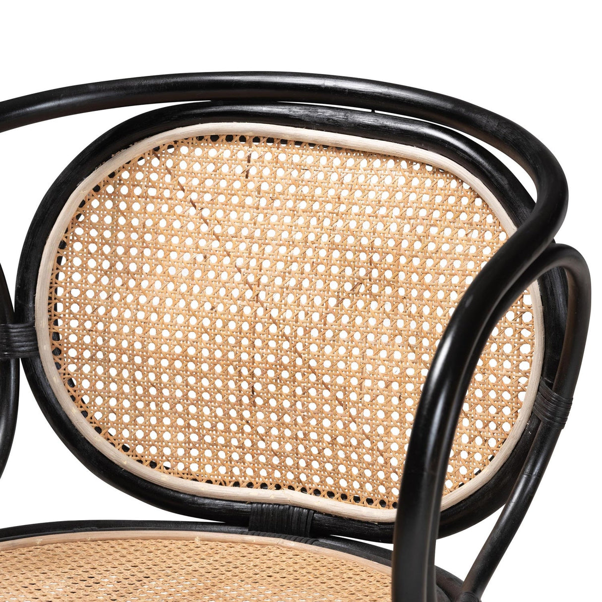 Modern European furniture - Black Framed Rattan Dining Chair - www.oroa.com | Oroa.com