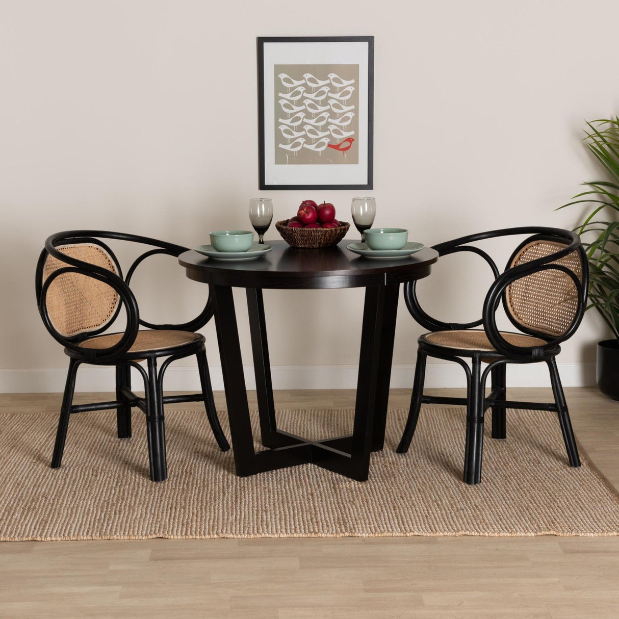 Modern European furniture - Black Framed Rattan Dining Chair - www.oroa.com | Oroa.com