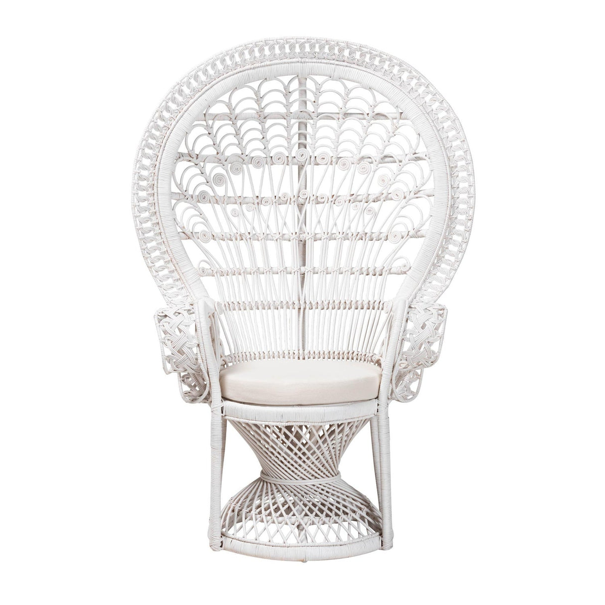 Modern European furniture - White Rattan Peacock Chair - www.oroa.com | Oroa.com