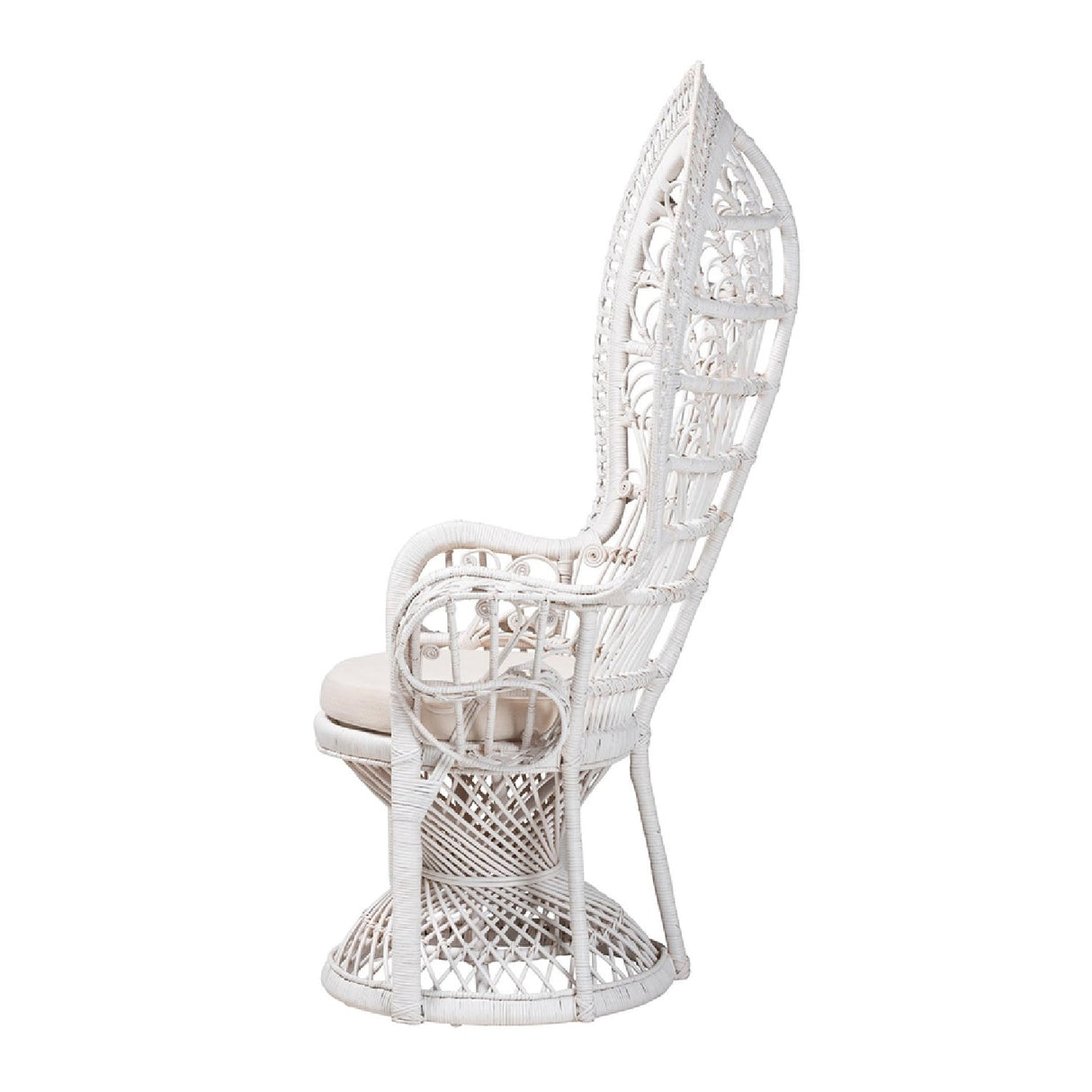 Modern European furniture - White Rattan Peacock Chair - www.oroa.com | Oroa.com
