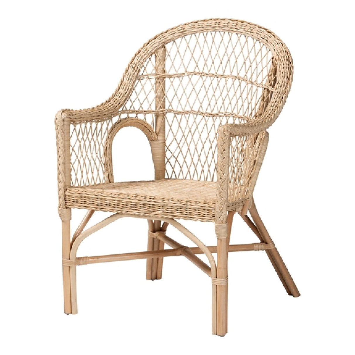 Modern European furniture - Natural Braided Rattan Lounge Chair - www.oroa.com | Oroa.com