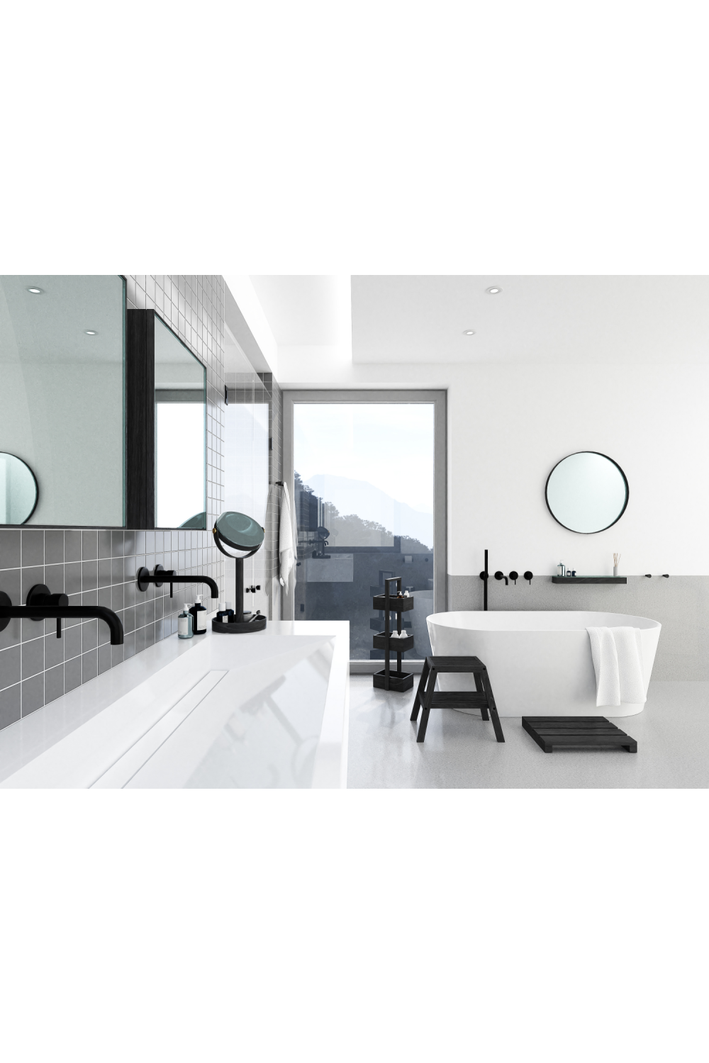 Oak Bathroom Cabinet with Mirror | Oroa.com