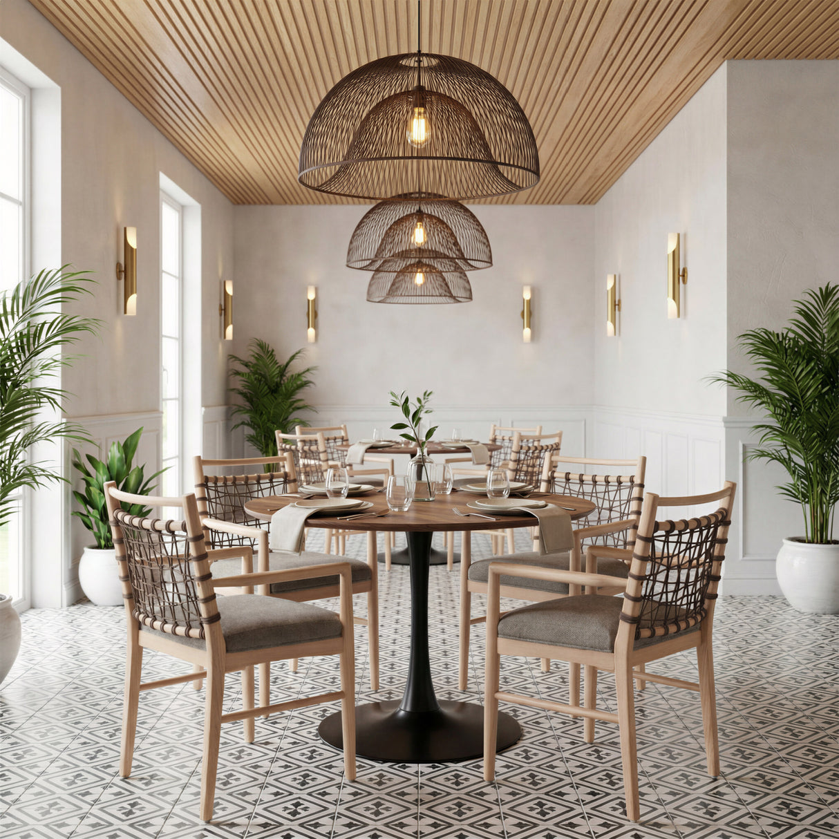 Wooden Pedestal Dining Table | Oroa.com