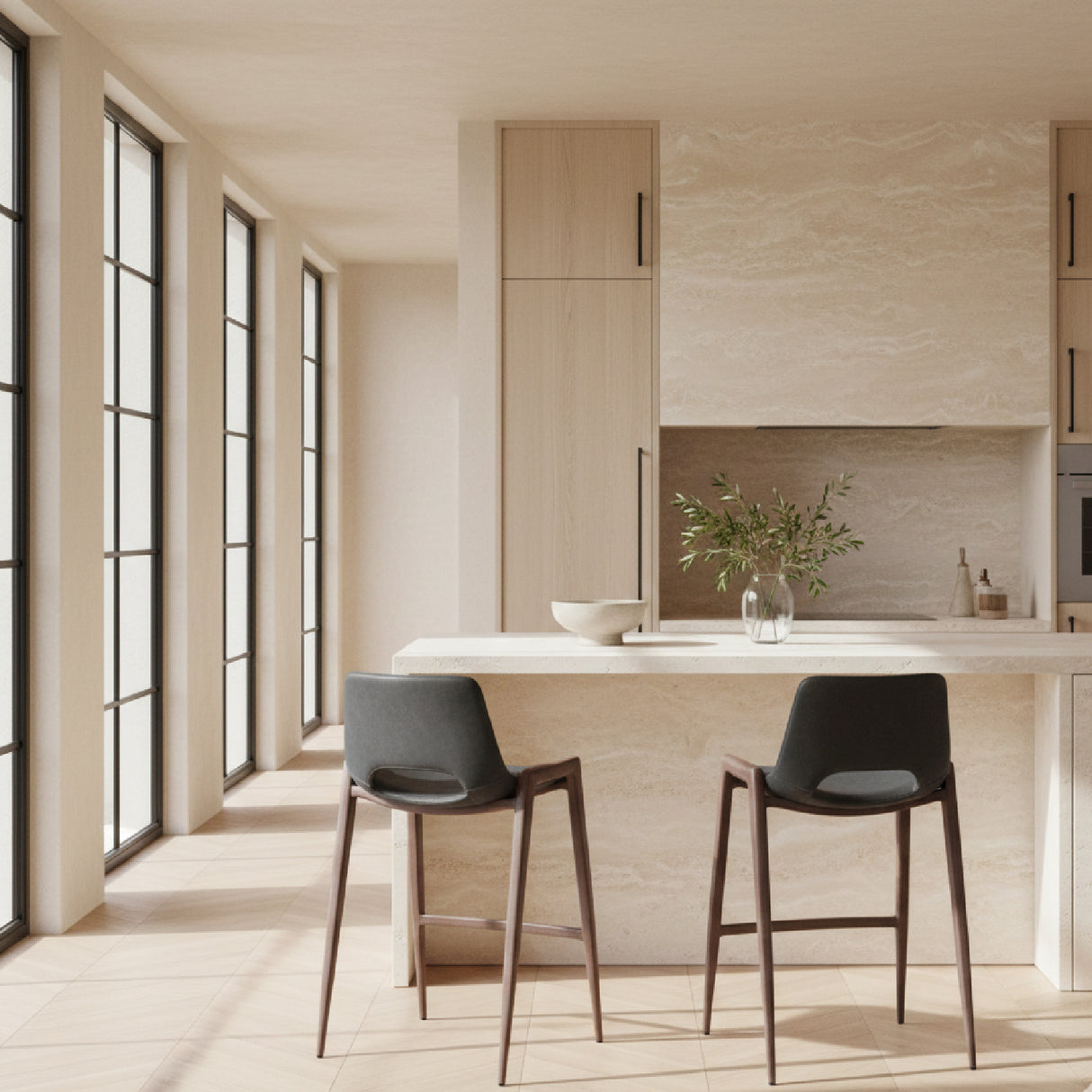 Leather Counter Stools (2) | Oroa.com