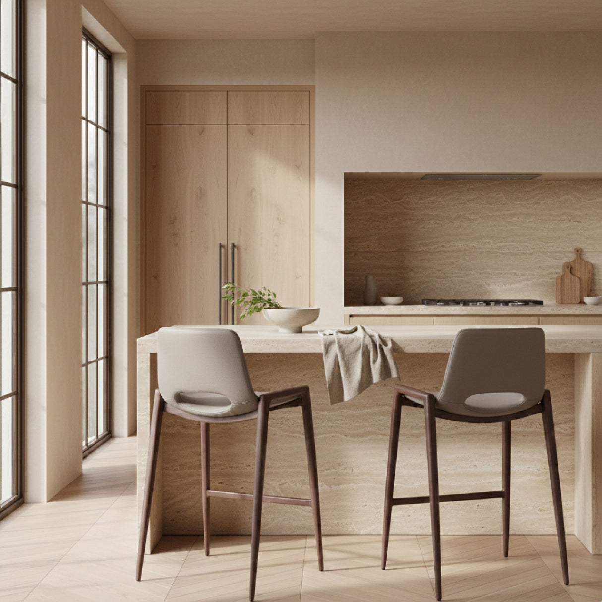 Leather Counter Stools (2) | Oroa.com