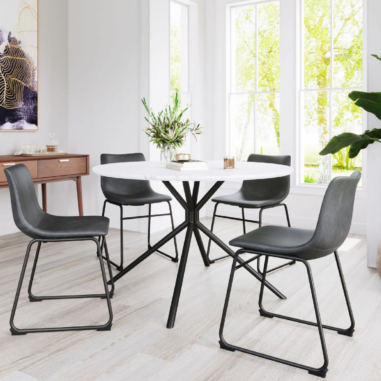 Round Marble Print Dining Table | Oroa.com