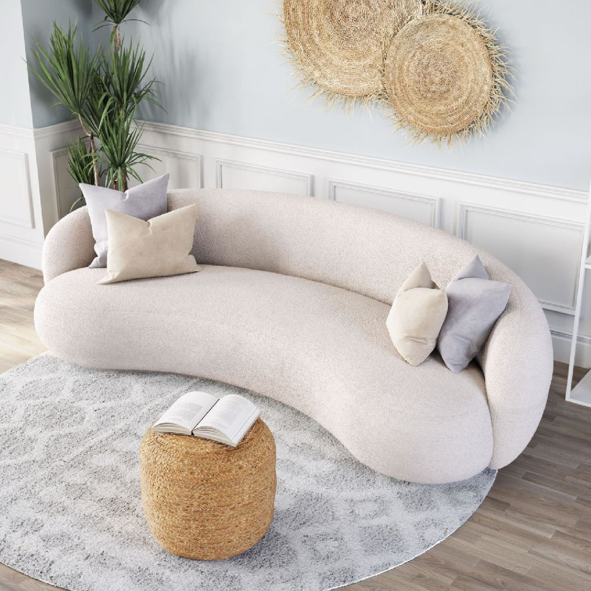 Cream Curved Sofa | Oroa.com