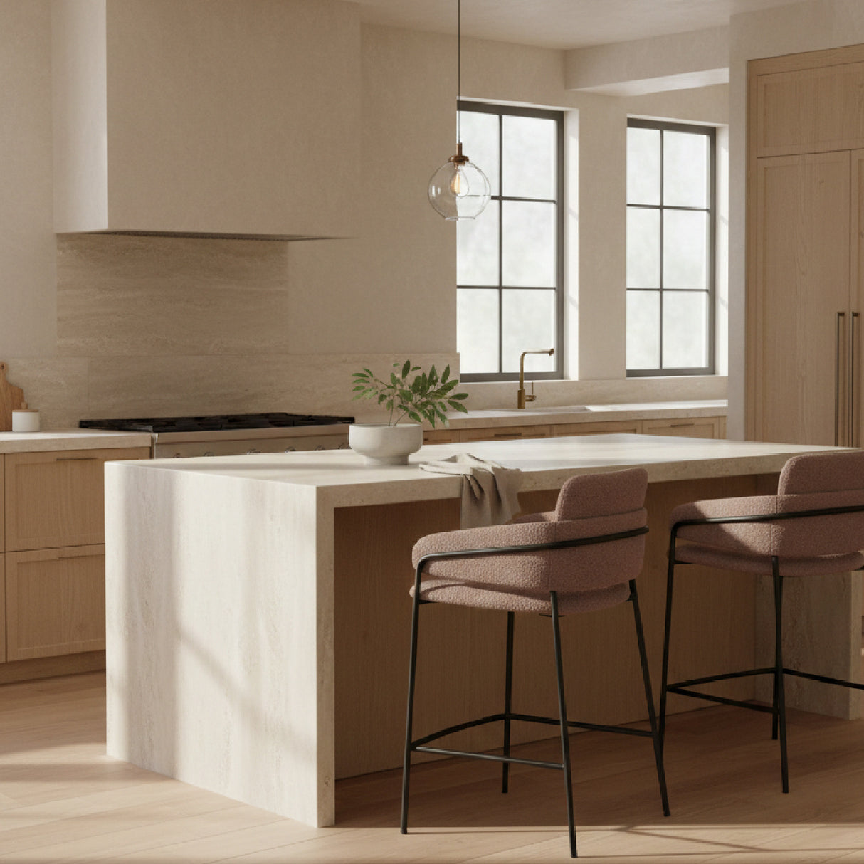 Shearling Style Counter Stools (2) | Oroa.com