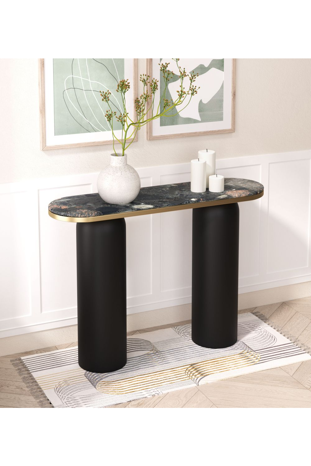 Black Marble Console Table | Oroa.com