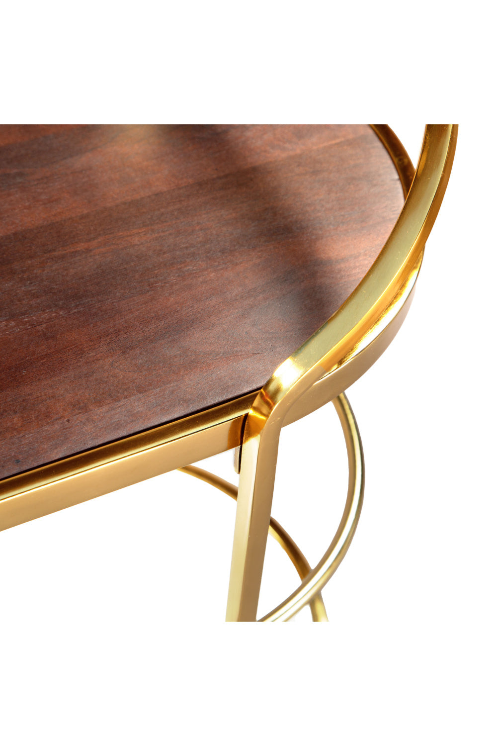 Gold Framed Oval Bar Cart | Oroa.com