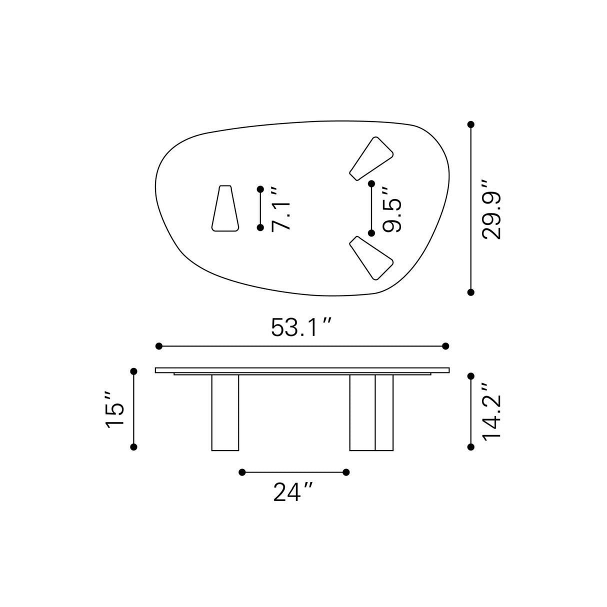 Organic-Shaped Marble Coffee Table | Oroa.com