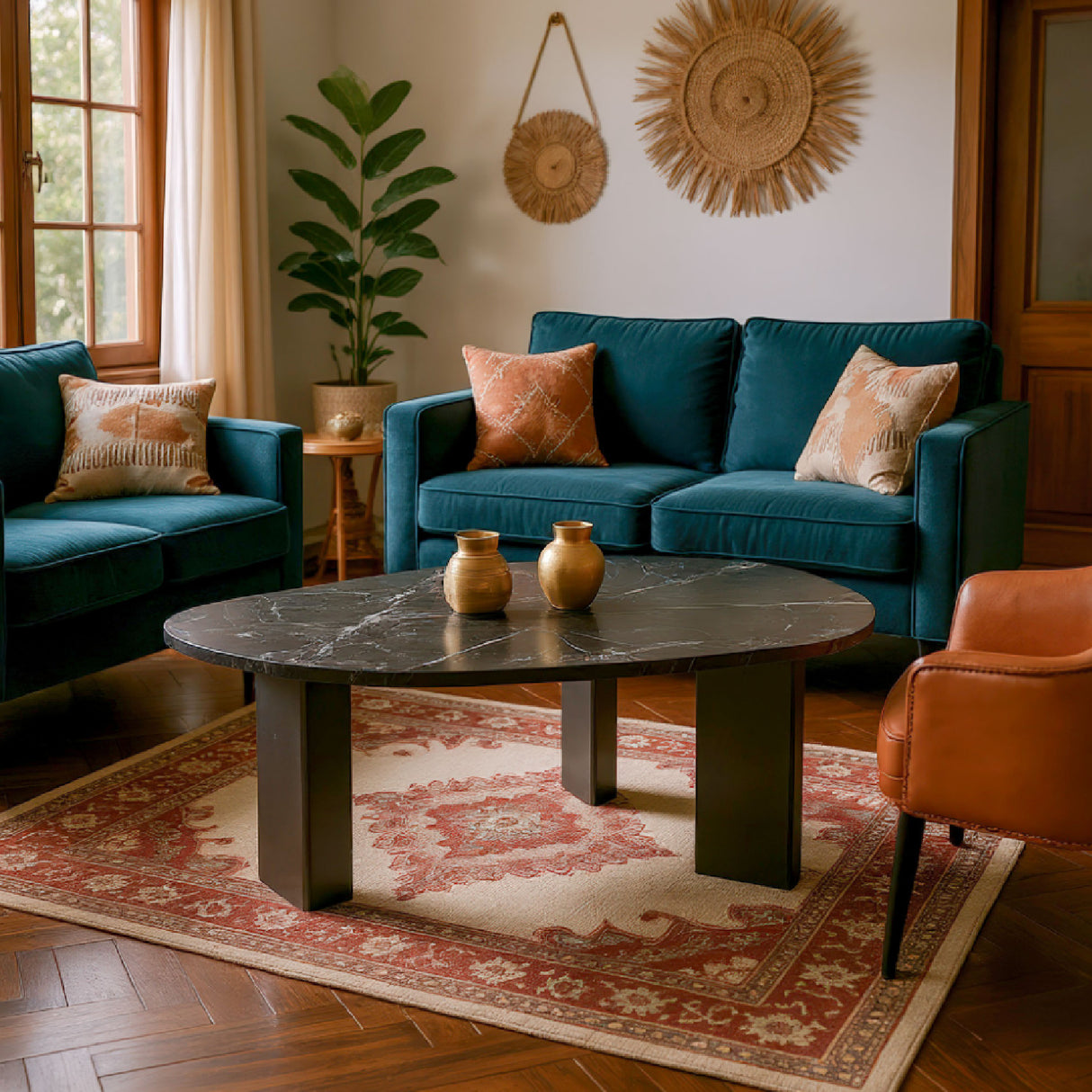 Organic-Shaped Marble Coffee Table | Oroa.com