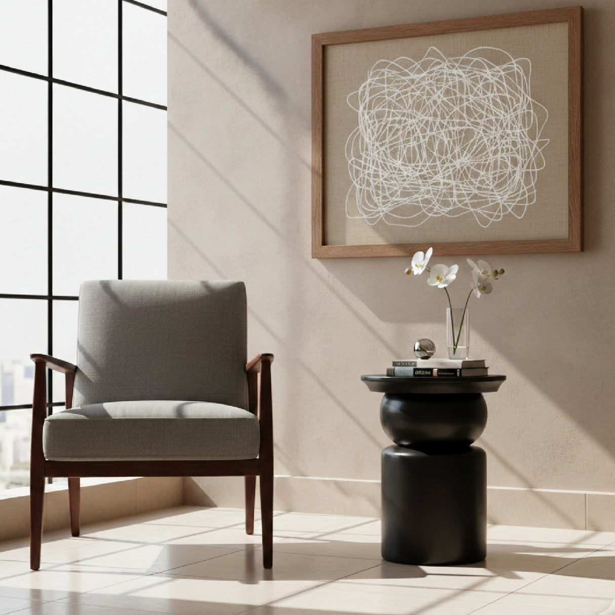 Black Wooden Modern Side Table | Oroa.com