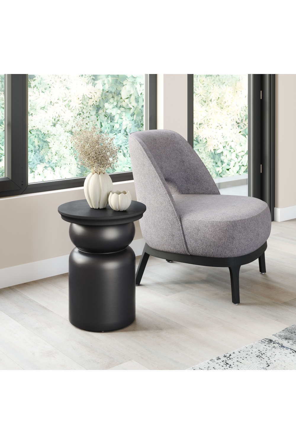 Black Wooden Modern Side Table | Oroa.com