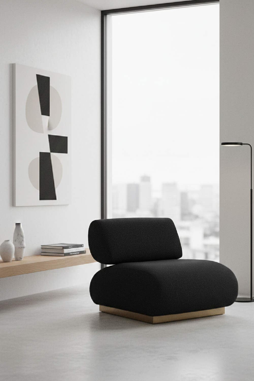 Black Textured Fabric Accent Chair | Oroa.com