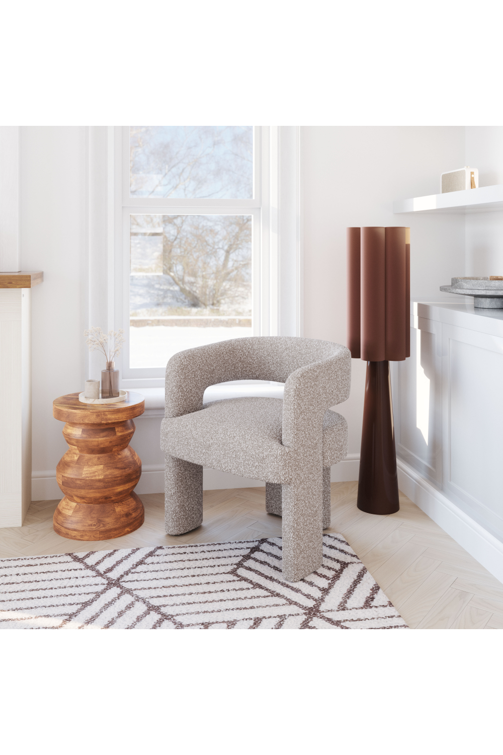 Beige Shearling Accent Chair | Oroa.com