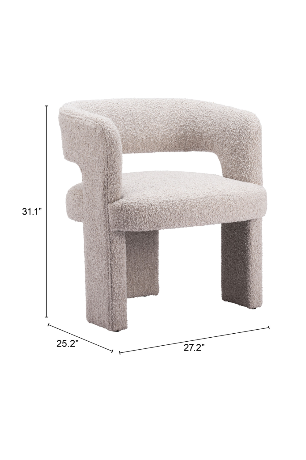Beige Shearling Accent Chair | Oroa.com