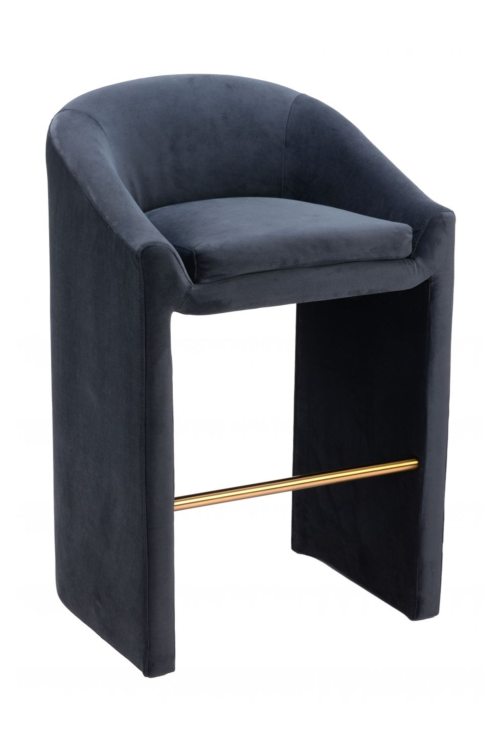 Dark Gray Velvet Bar Stool | Oroa.com