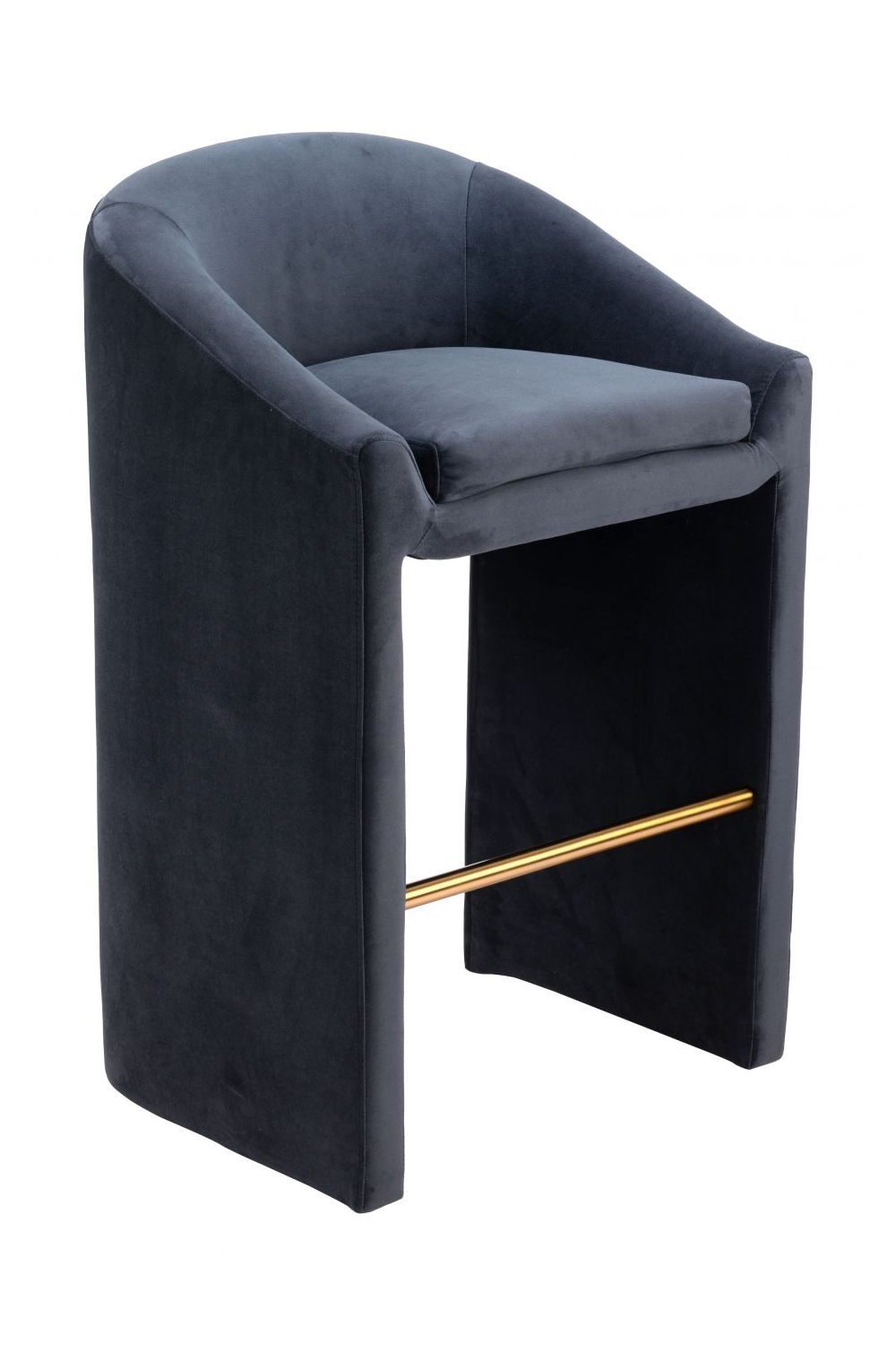 Dark Gray Velvet Bar Stool | Oroa.com