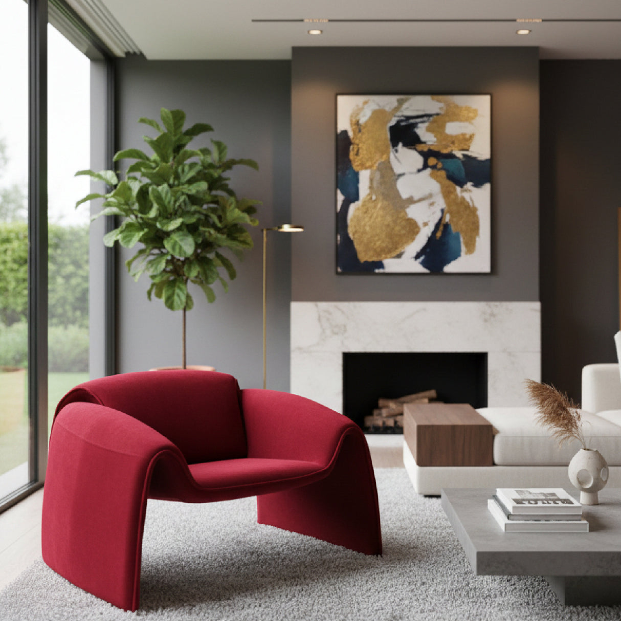 Velvet Contemporary Accent Chair | Oroa.com