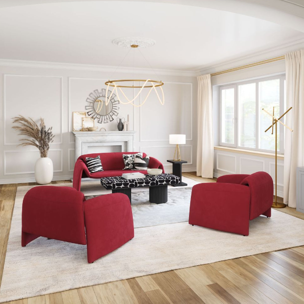 Red Velvet Sofa | Oroa.com