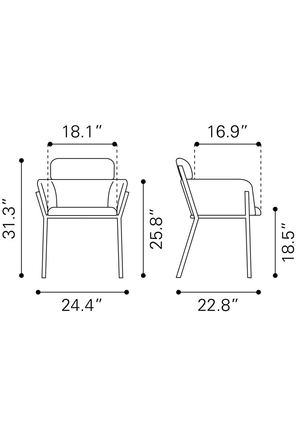 Vinyl Upholstered Dining Chairs (2) | Oroa.com