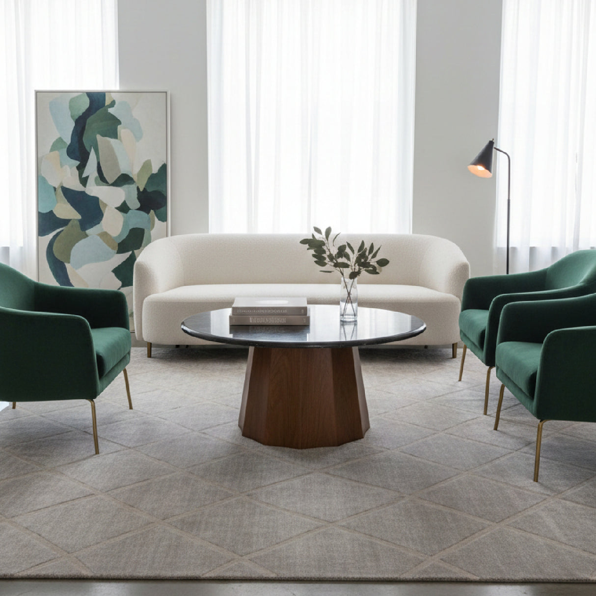 Black Marble Round Coffee Table | Oroa.com