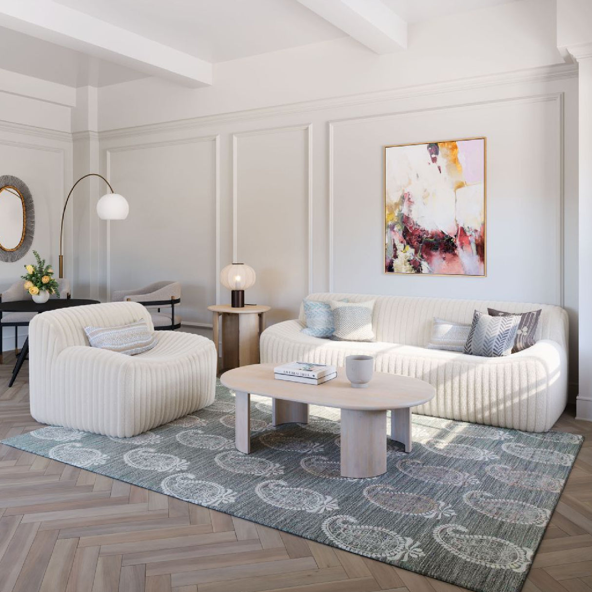 Cream Fur Sofa | Oroa.com