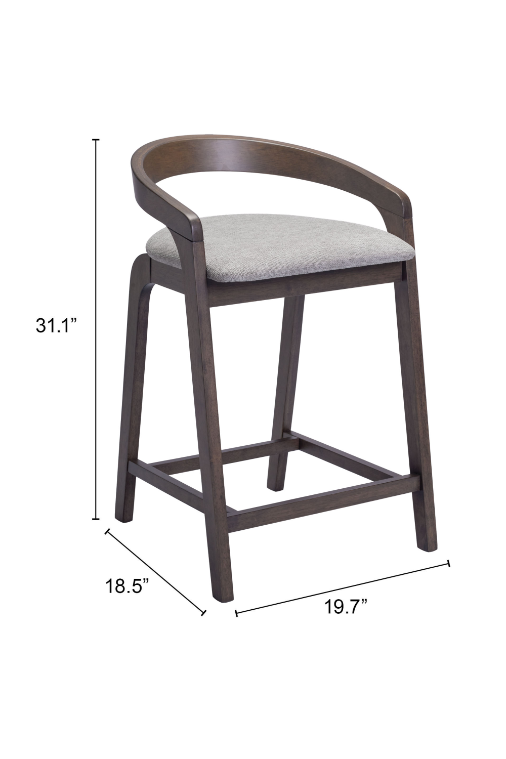 Gray Padded Seat Counter Stools (2) | Oroa.com