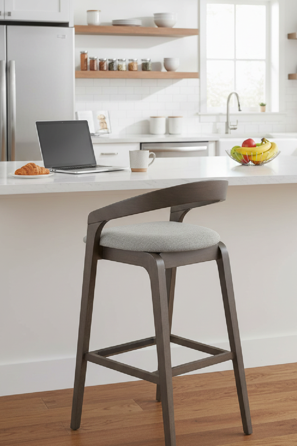 Gray Padded Seat Bar Stools (2) | Oroa.com