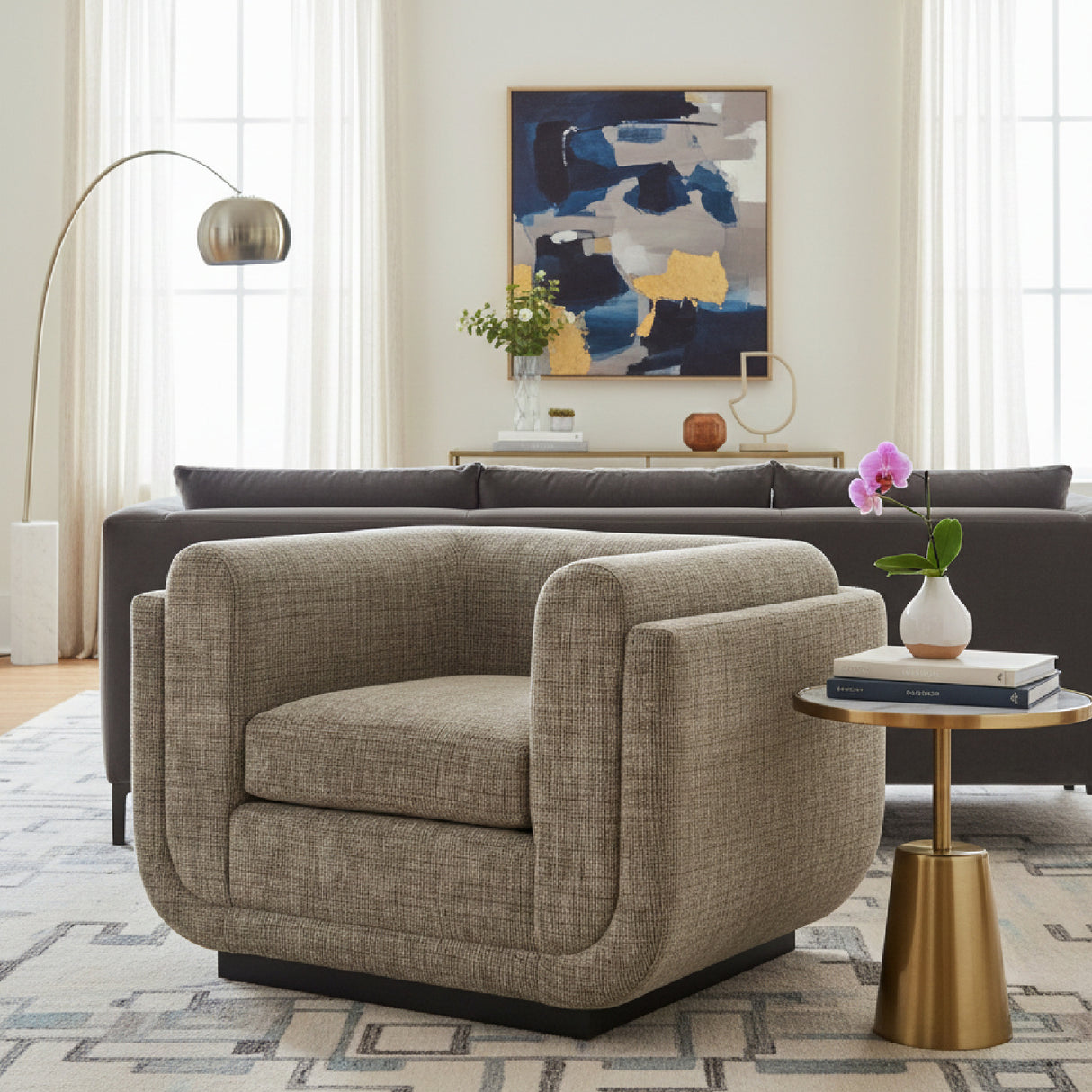 Green Tweed Accent Chair | Oroa.com