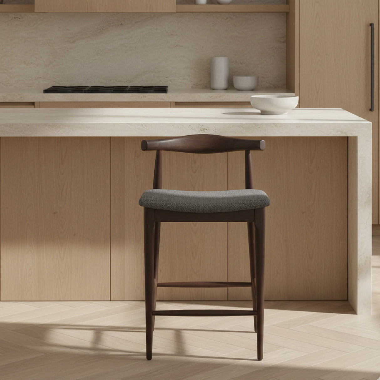 Dark Wooden Counter Stools (2) | Oroa.com
