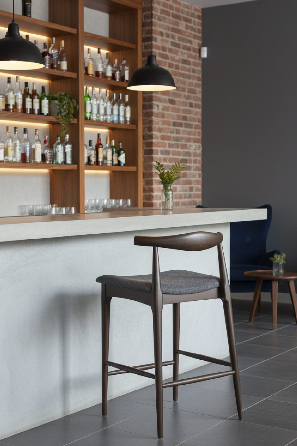 Dark Wooden Counter Stools (2) | Oroa.com