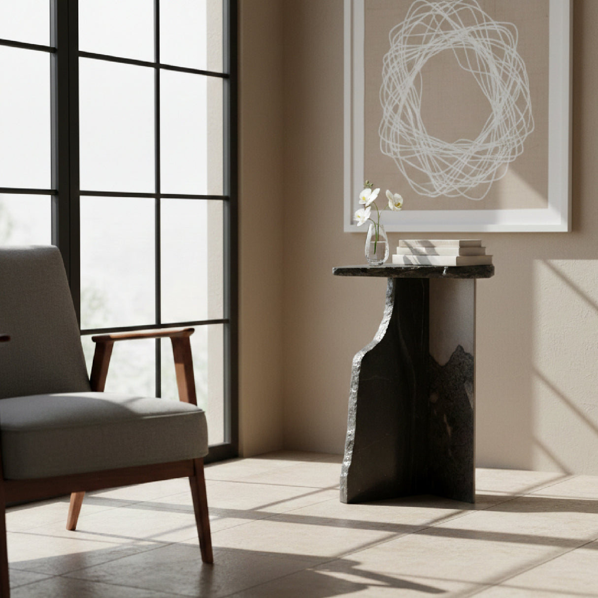 Organic-Shaped Marble Side Table | Oroa.com