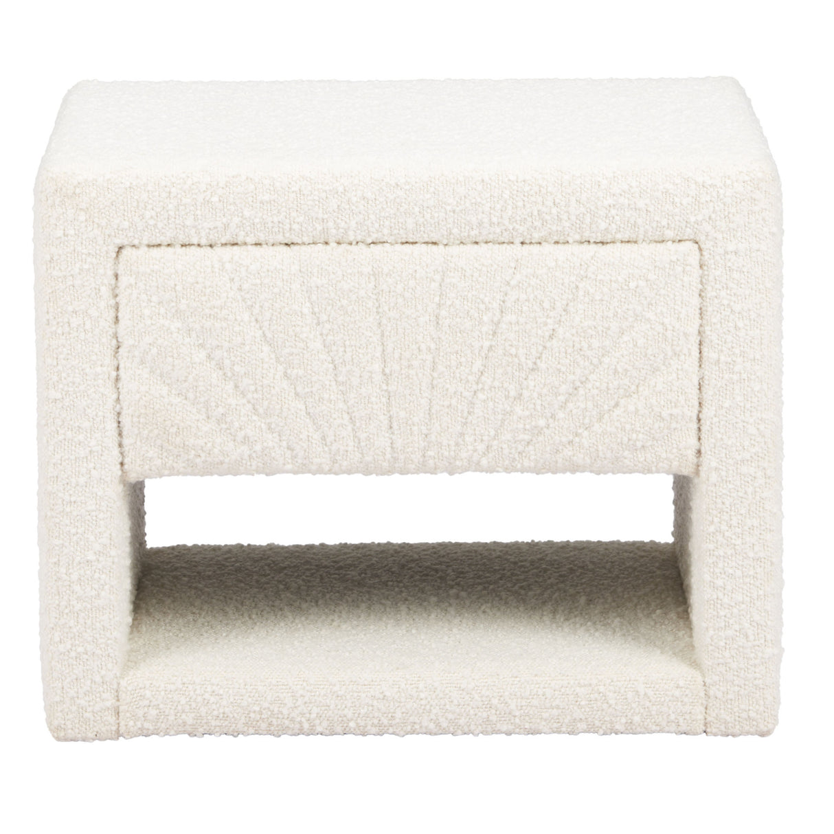 White Fabric 1-Drawer Nightstand | Oroa.com