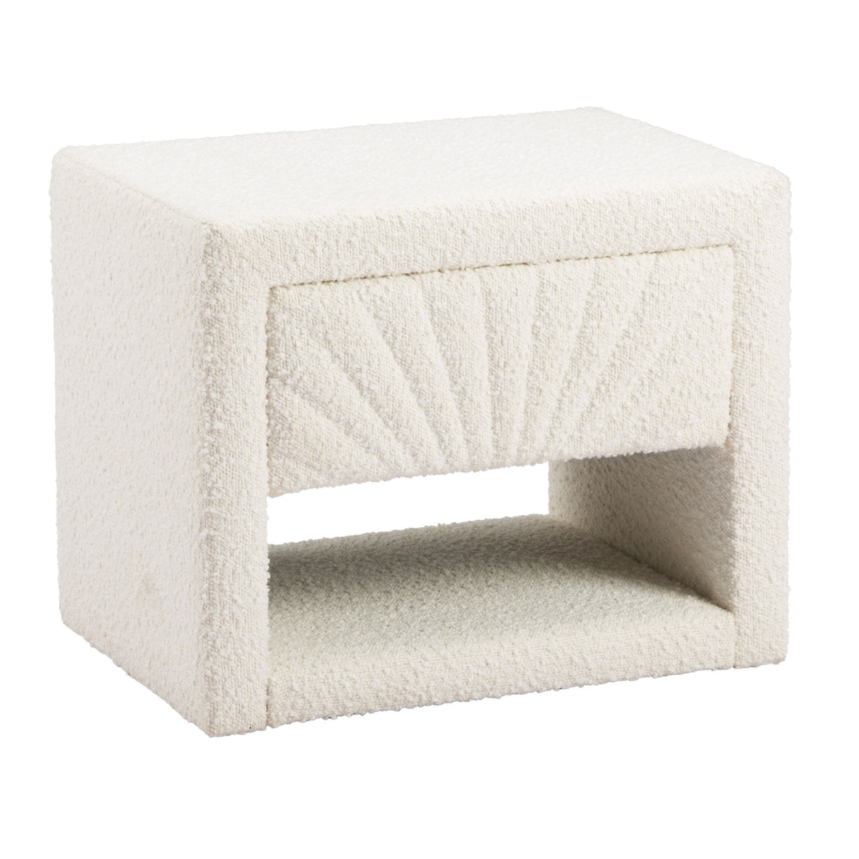 White Fabric 1-Drawer Nightstand | Oroa.com