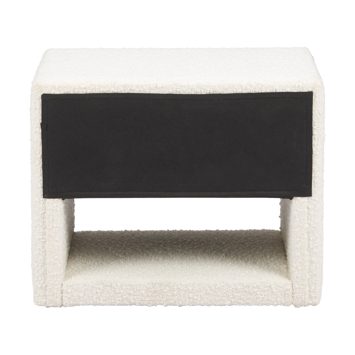 White Fabric 1-Drawer Nightstand | Oroa.com