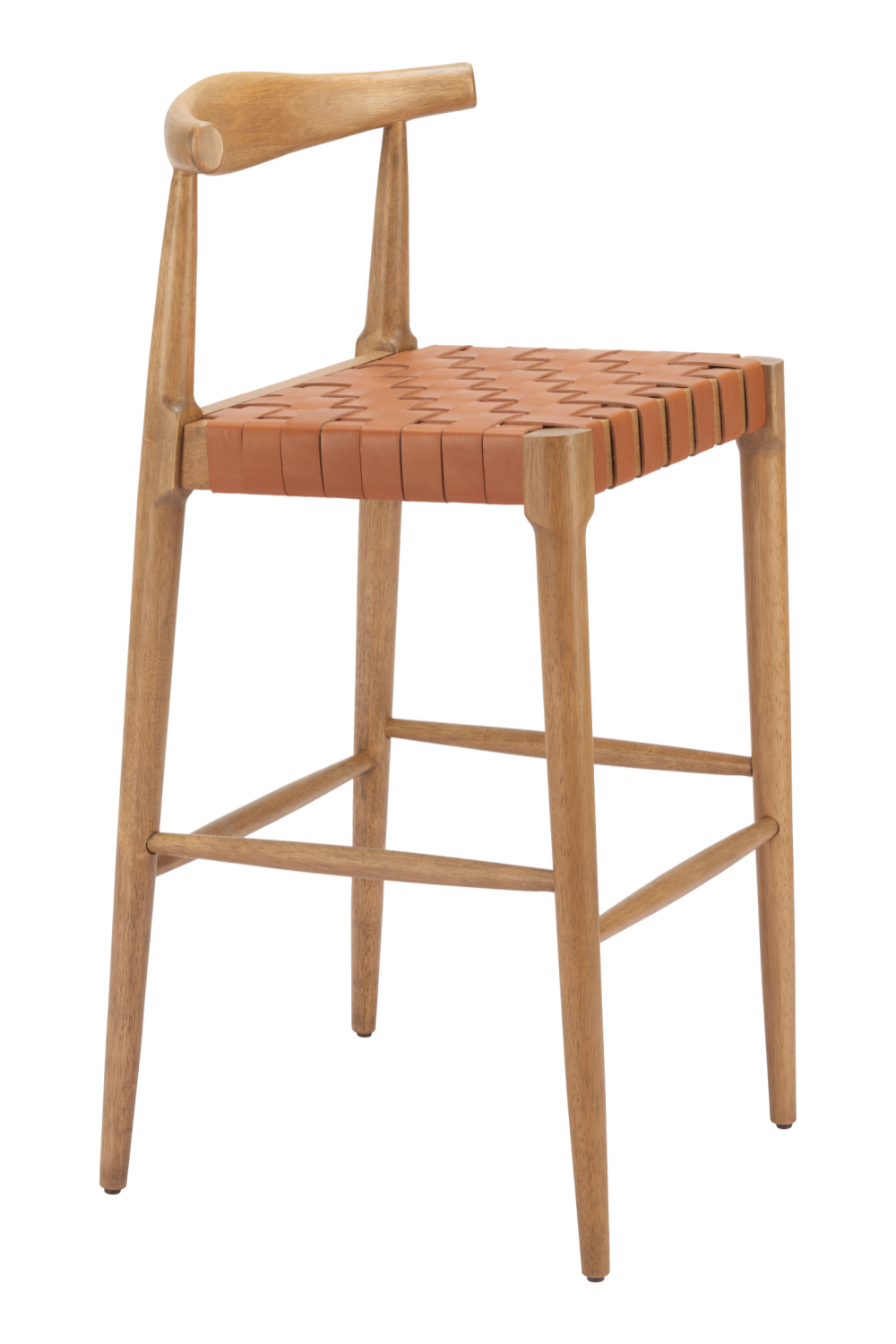 Tan Woven Leather Bar Stool | Oroa.com