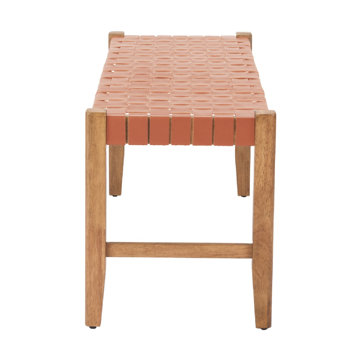 Tan Woven Leather Bench | Oroa.com