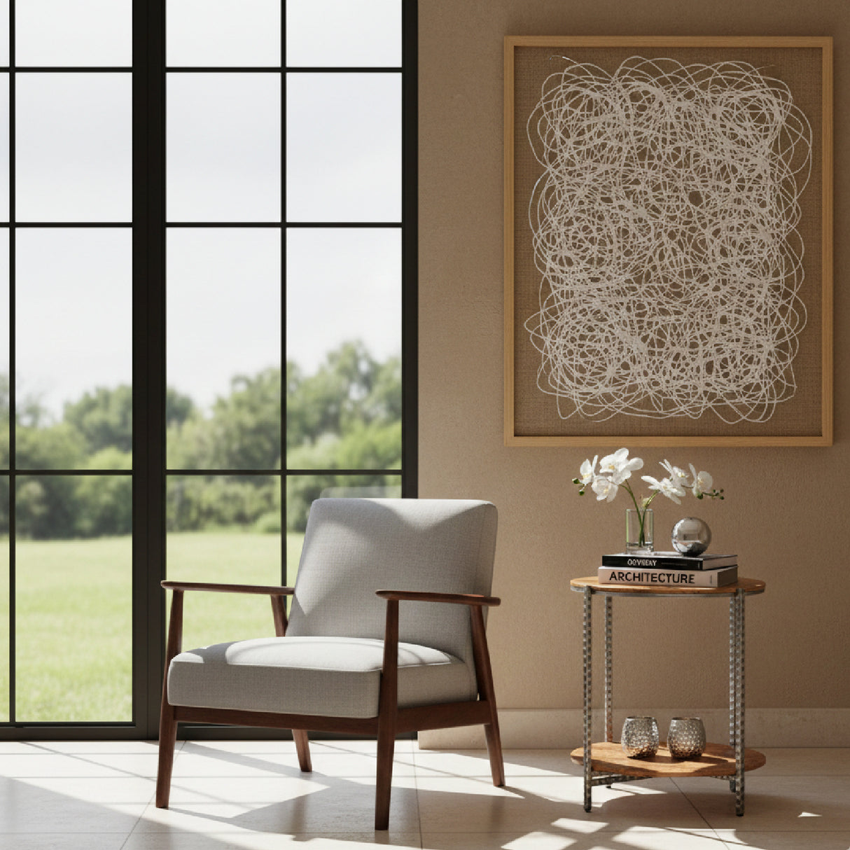 Burl Veneer 2-Layer Side Table | Oroa.com