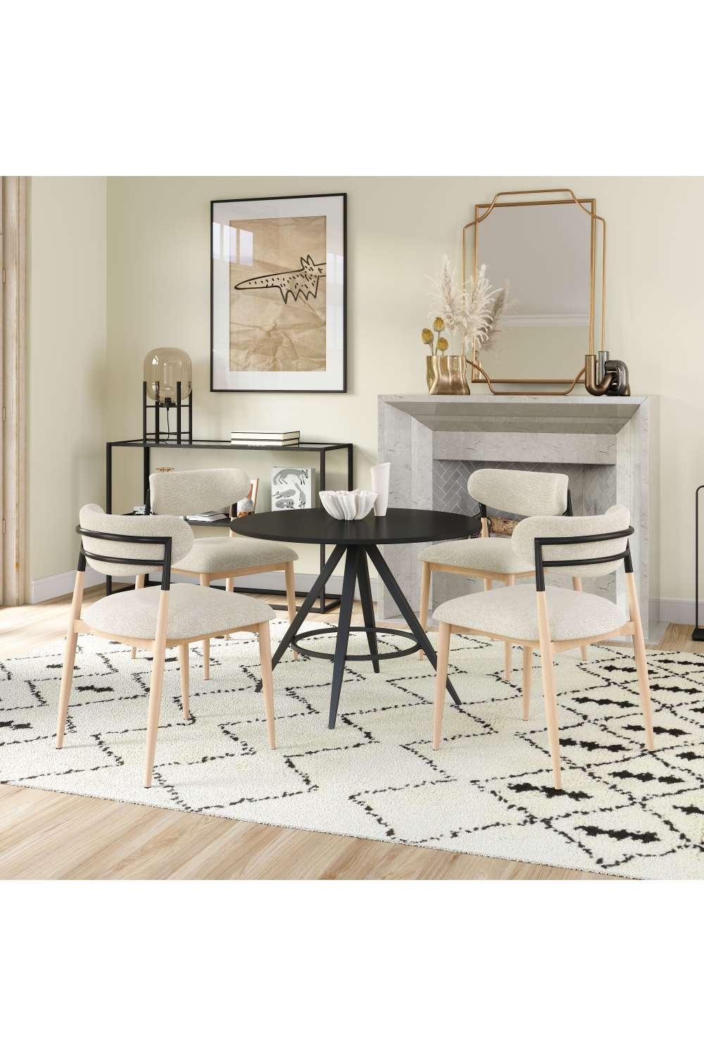 Gray Fabric Armless Dining Chairs (2) | Oroa.com