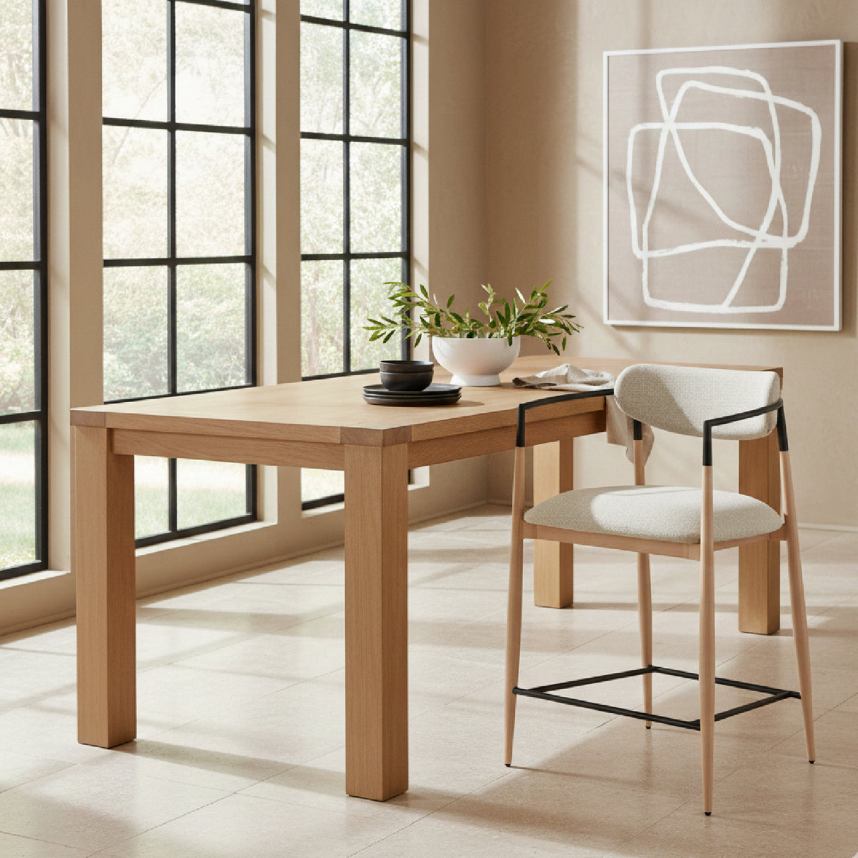 Gray Fabric Modern Counter Stool | Oroa.com