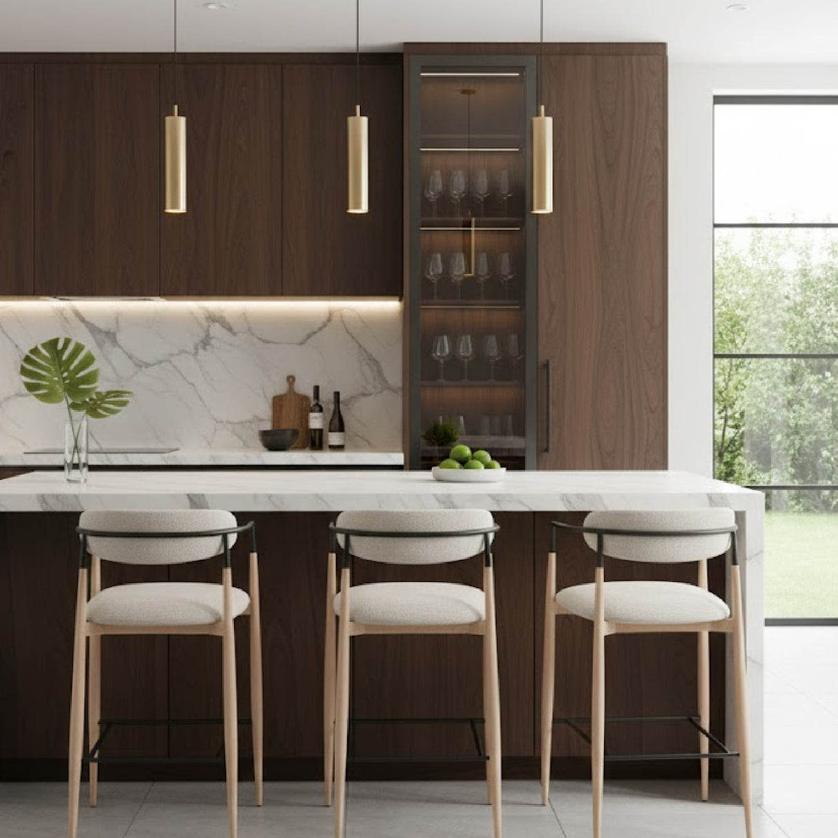 Gray Fabric Modern Bar Stool | Oroa.com