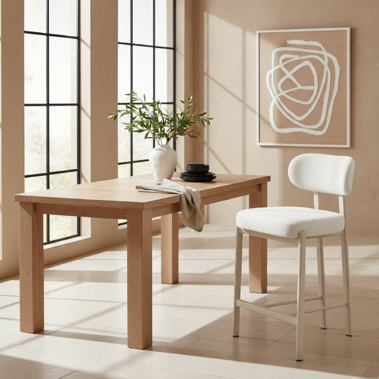 Gray Textured Weave Counter Stools (2) | Oroa.com